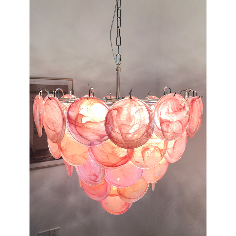 Elegant Camisa Disc Glass Chandelier - Modern Crystal Ceiling Light Fixture for Dining Room, Bedroom, and Living Room Decor