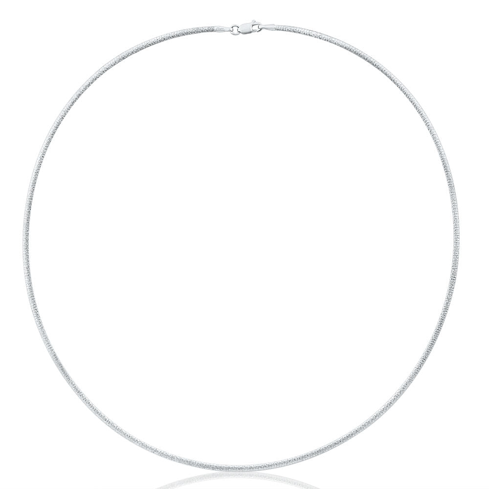 9ct White & Yellow Gold Silver Filled Reversible Omega Chain Necklace 45cm - Elegant Unisex Jewelry for Everyday Wear & Special Occasions