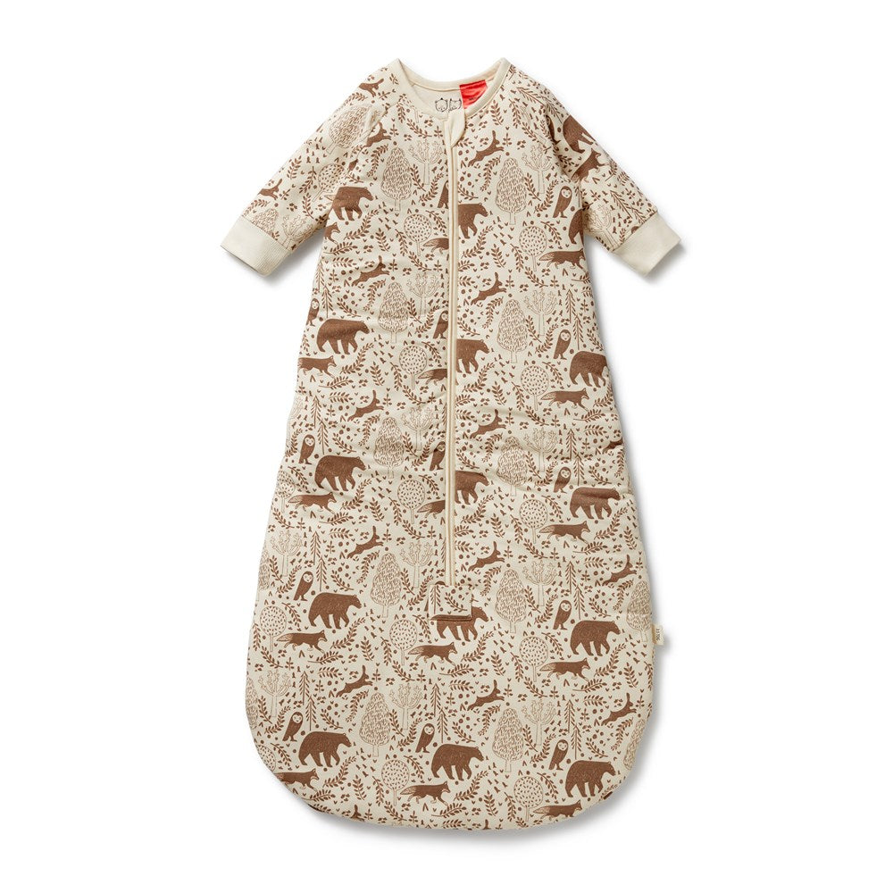 Organic Winter Forest Long Sleeved Sleeping Bag 3.5 TOG - Cozy & Warm Baby Sleepwear for Cold Nights, Nursery, and Outdoor Adventures