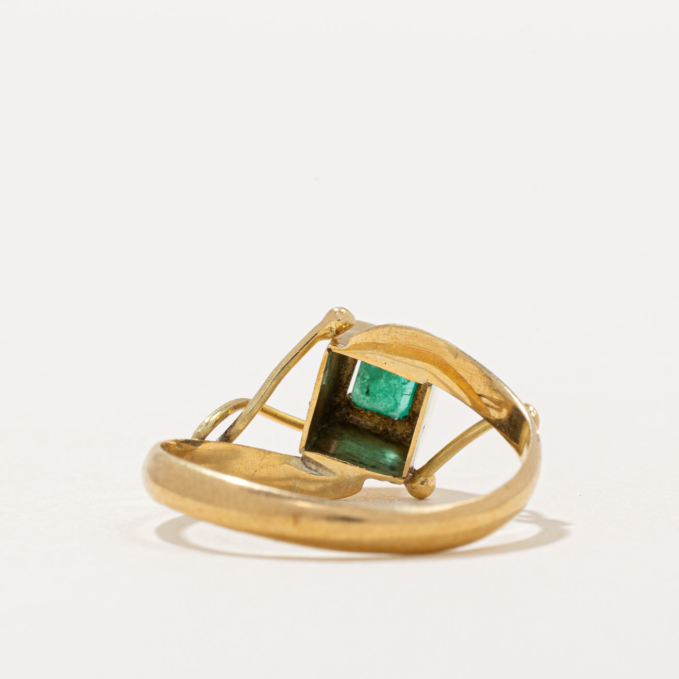 Emerald Cube Ring - 0.14ct Natural Emerald Cubic Zirconia Ring - Size 6.25 - Elegant Minimalist Jewelry for Women - Perfect for Engagement, Anniversary & Everyday Wear