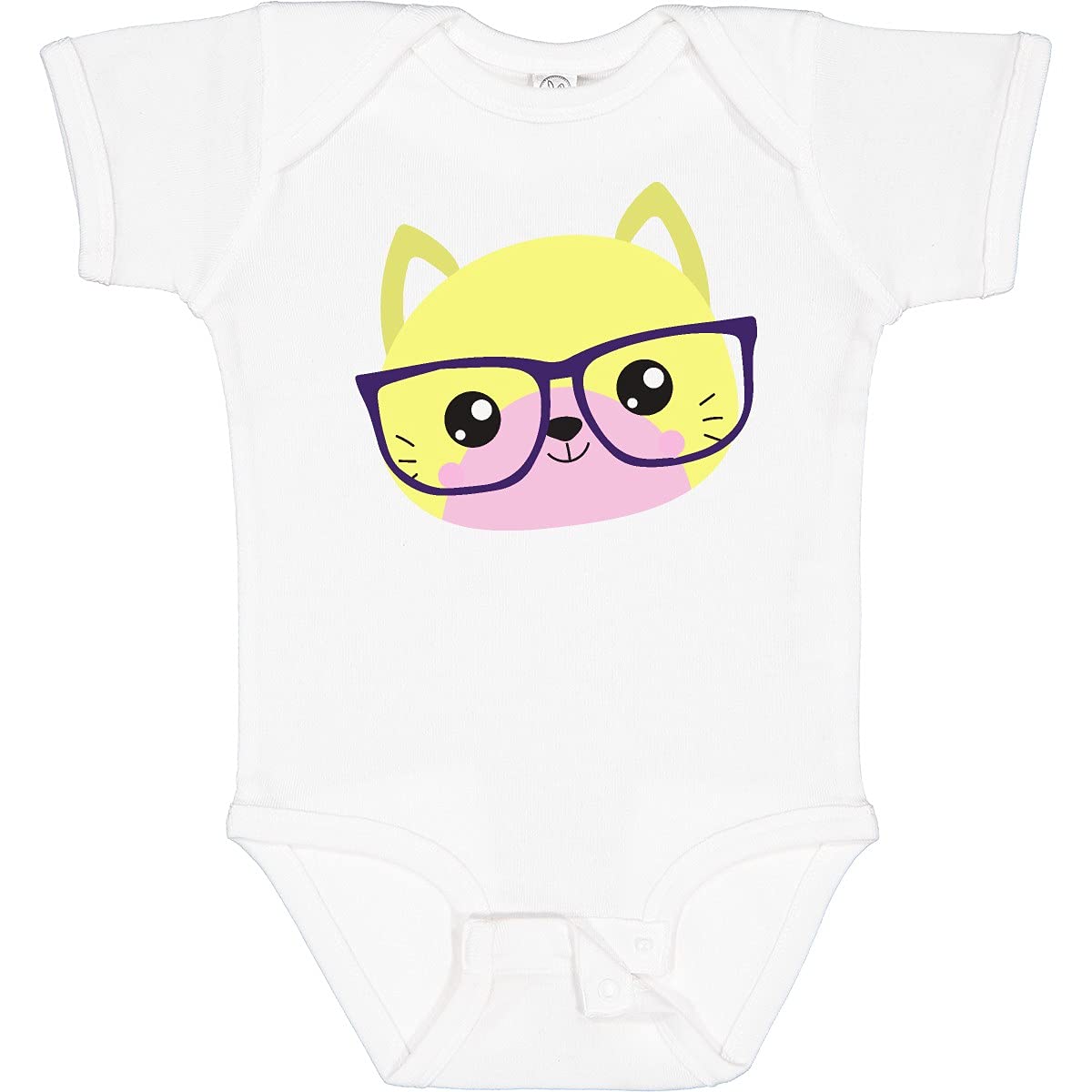 Hipster Cat with Glasses Baby Bodysuit - Cute Kitten Outfit for Photos