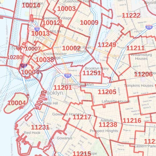 New York City Zip Code Map - 36