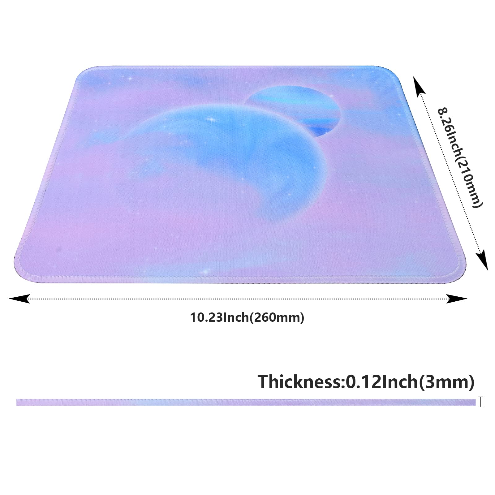 10.2x8.2 Inch Waterproof Non-Slip Mouse Pad with Stitched Edges - Purple Gaming & Office Desk Mat for Computer, Laptop, Keyboard - Perfect for Home, Work & PC Gaming Setup