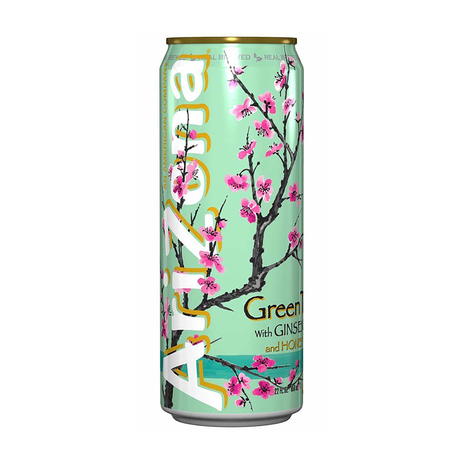 AriZona Green Tea with Ginseng & Honey | 22oz Cans (Pack of 12) | Refreshing Iced Tea for Summer, Office & Outdoor Activities