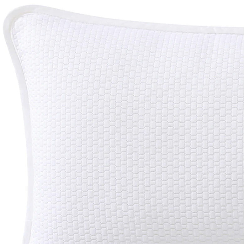 Cornell White Pillow Sham Set of 2 - Standard Size 20x26 Inches - 100% Cotton Pillowcase Covers for Bedroom Decor - Perfect for Guest Rooms, Hotels & Home Styling