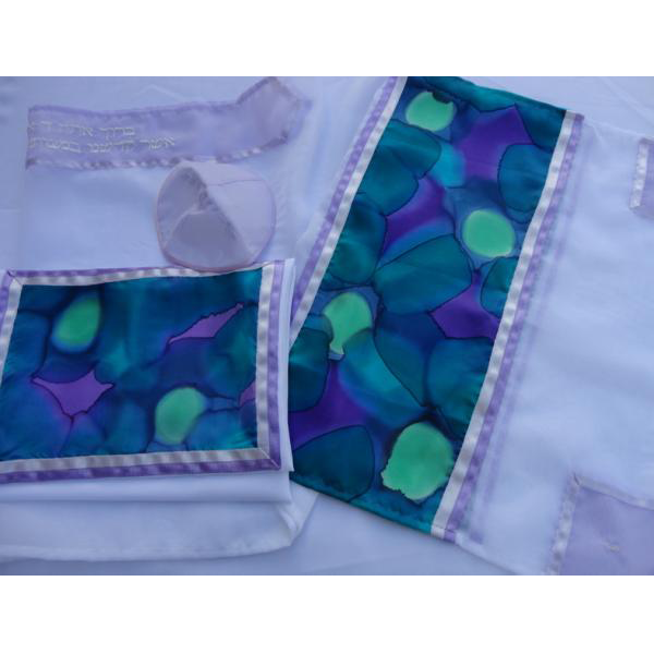 Spring Floral Bat Mitzvah Tallit - Elegant Girls & Women's Prayer Shawl for Synagogue, Ceremonies & Special Occasions