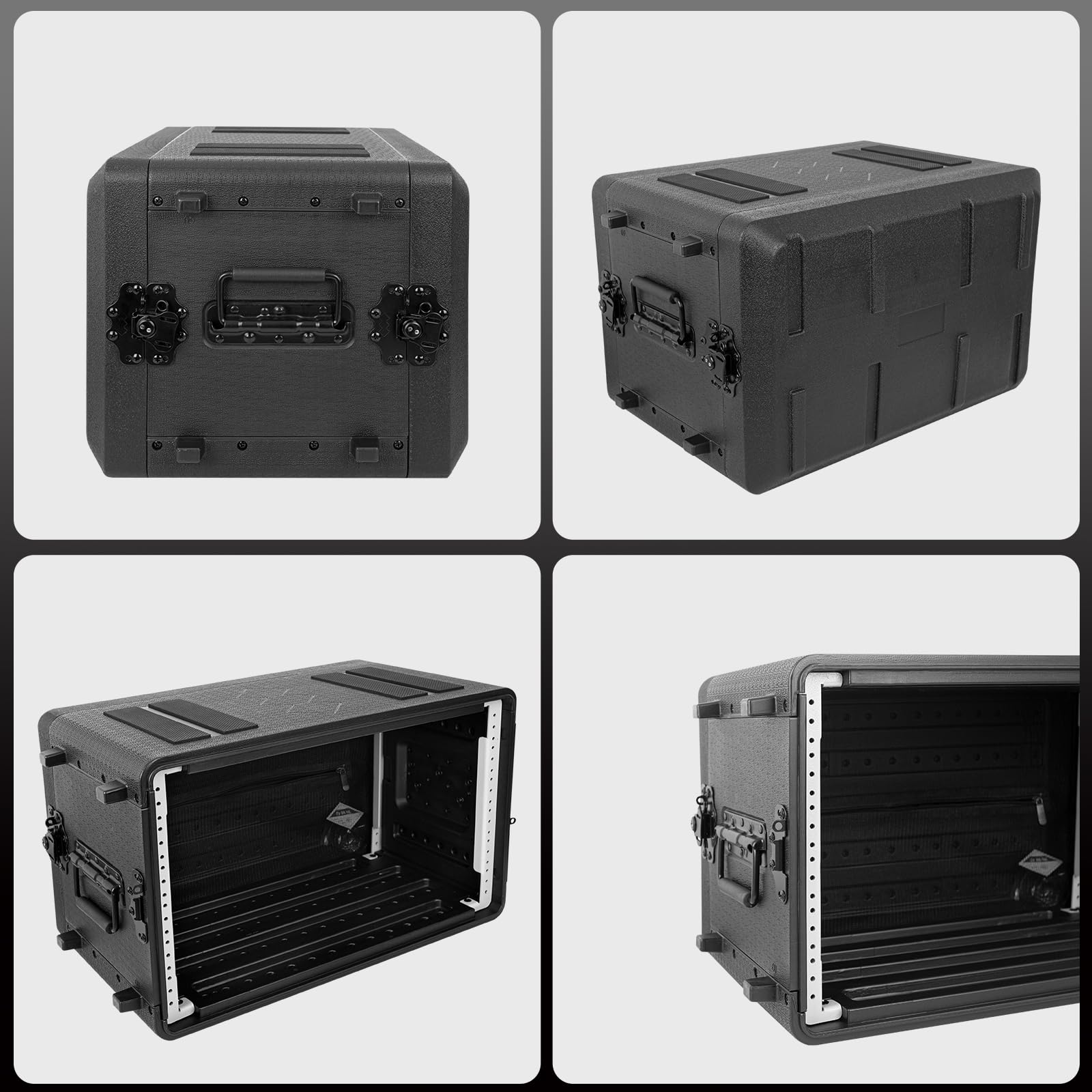6U Rack Mount Case - Heavy Duty Molded Amplifier & Pro Audio Equipment Case for PA, DJ, Flight & Road Travel - Waterproof Protective Hard Case with Custom Foam for Wireless Mic Systems, Amps, Effects & Mixers - Perfect for Live Gigs, Studio Use & Secure Equipment Transport