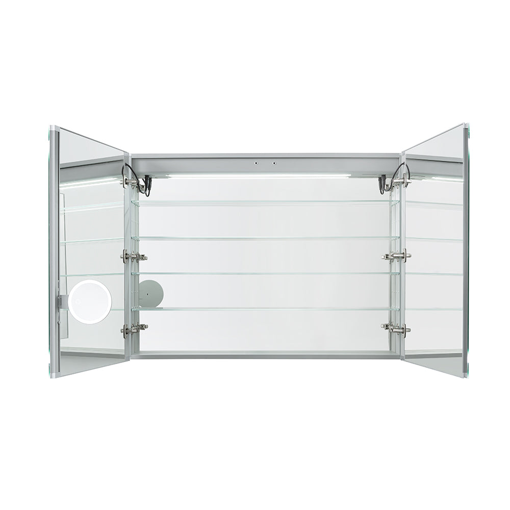 Aquadom Royale Plus 48x30 Inch LED Lighted Bathroom Medicine Cabinet - Modern Mirror with Storage for Shaving, Makeup & Essentials