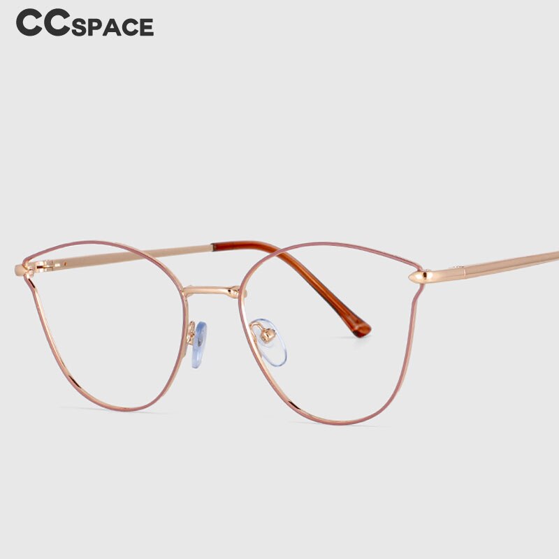 CCspace Unisex Full Rim Square Cat Eye Alloy Frame Eyeglasses 53945 - Stylish & Lightweight for Work, Reading & Fashion
