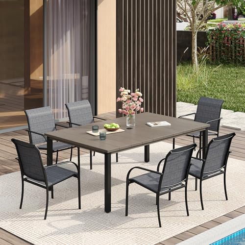 Grey Wood-like Table/Grey Chairs