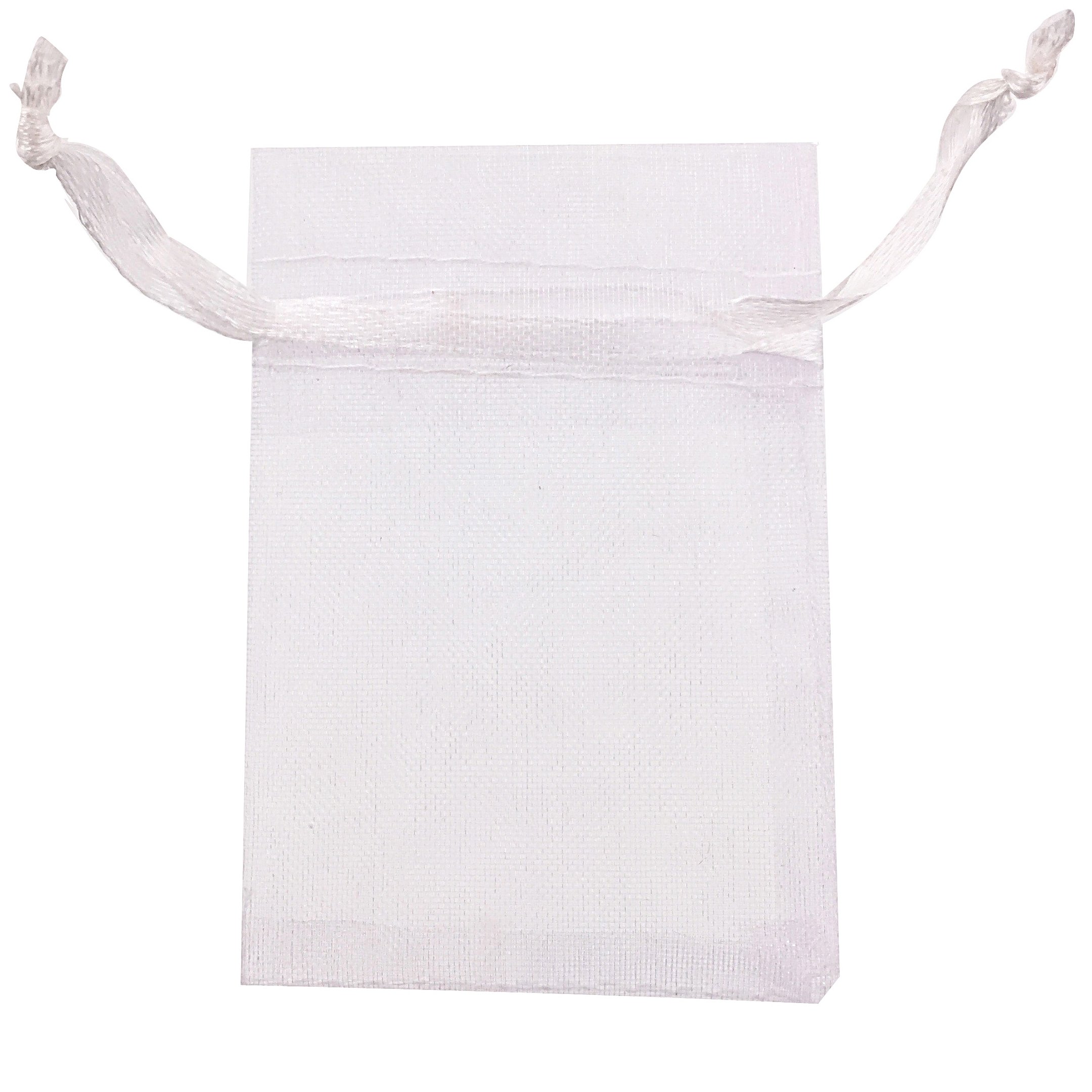 100pcs 2.7x3.5 Inches White Mini Drawstring Organza Bags - Wedding Favors, Party Gift Pouches, Candy Jewelry Sachet Bags for Bridal Showers, Baby Showers & Birthday Celebrations