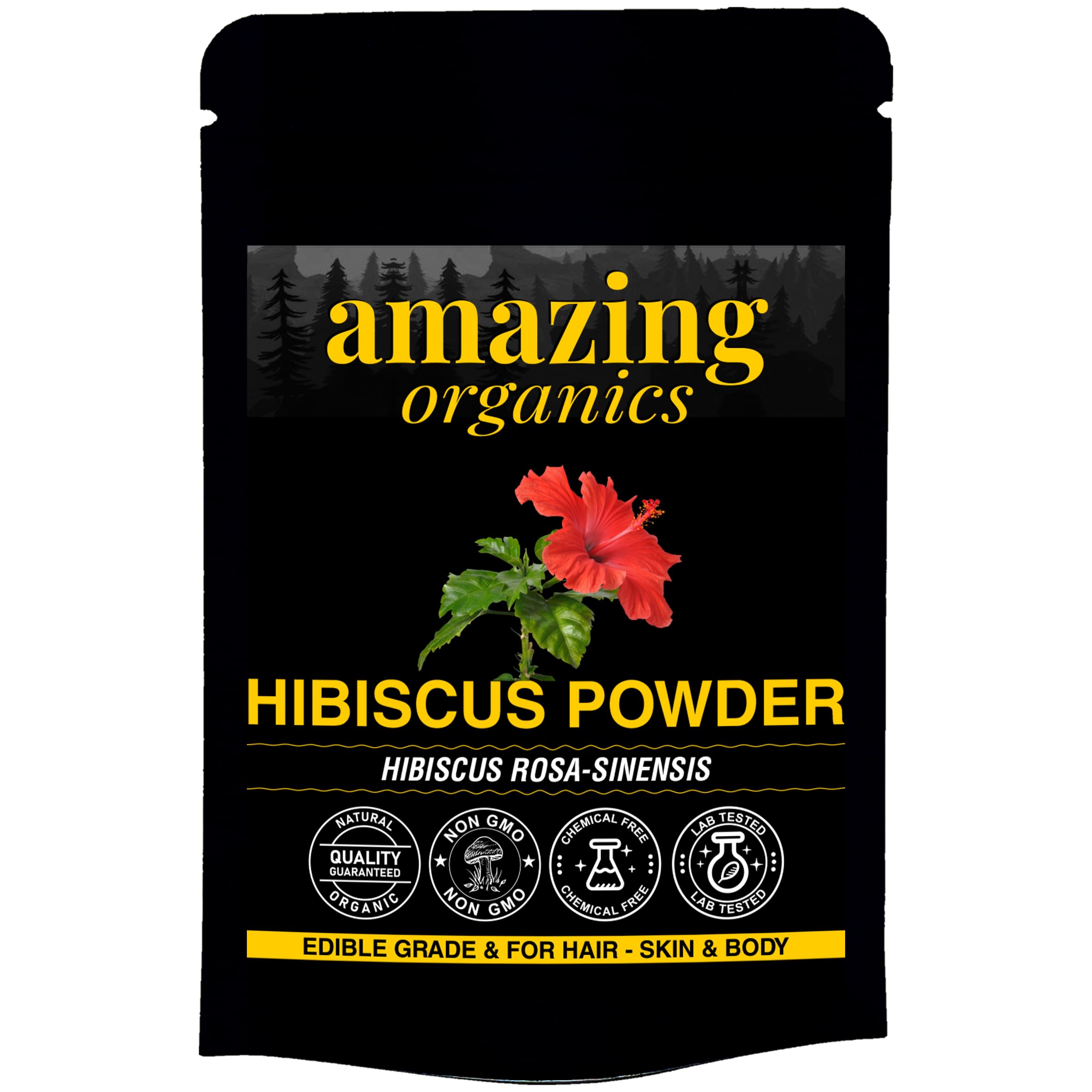 Organic Hibiscus Flower Powder for Face, Hair & Skin Care - Natural Anti-Aging, Acne Treatment & Hair Growth Solution | DIY Beauty Masks, Smoothies & Herbal Remedies