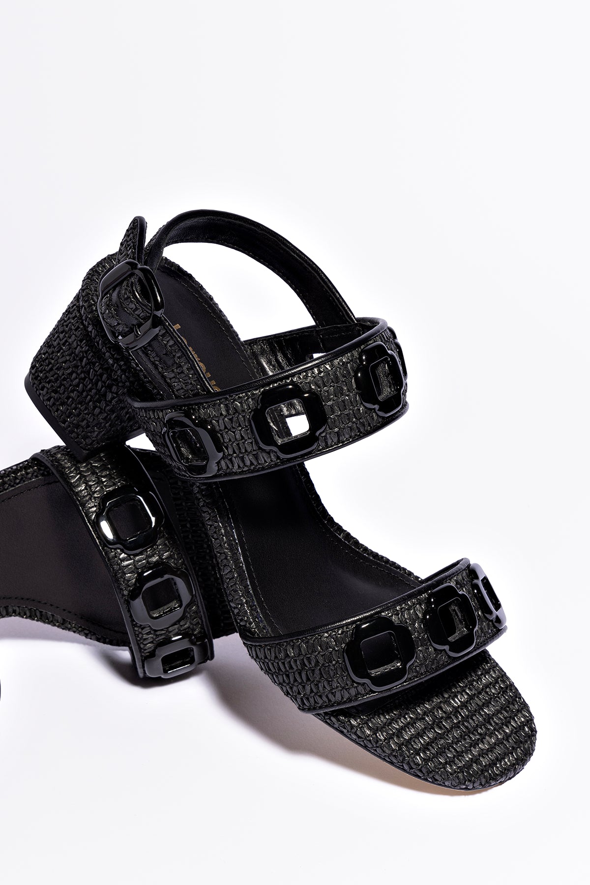 Milan Black Wave Raffia Sandals - Comfortable & Stylish Women's Summer Shoes for Beach, Vacation, and Casual Outings