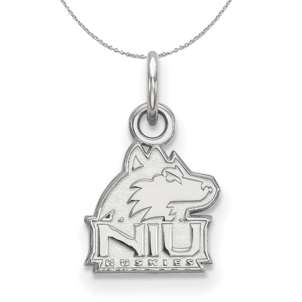 Black Bow Sterling Silver Northern Illinois University XS Tiny Pendant Necklace - Perfect Gift for Graduation, Alumni & School Spirit