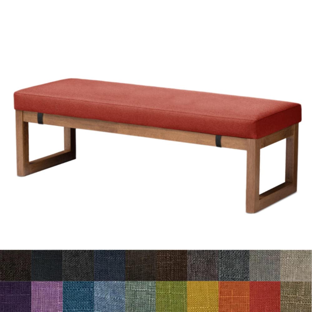 Kimgull 43.3x19.7x3.15 Inch Rectangle Bench Cushion - Washable Removable Long Chair Pad with Non-Slip Backing, Indoor Outdoor Patio Furniture Cushion for Garden, Swing, Chaise Lounge - Perfect for Decks, Porches & Poolside (Crimson)