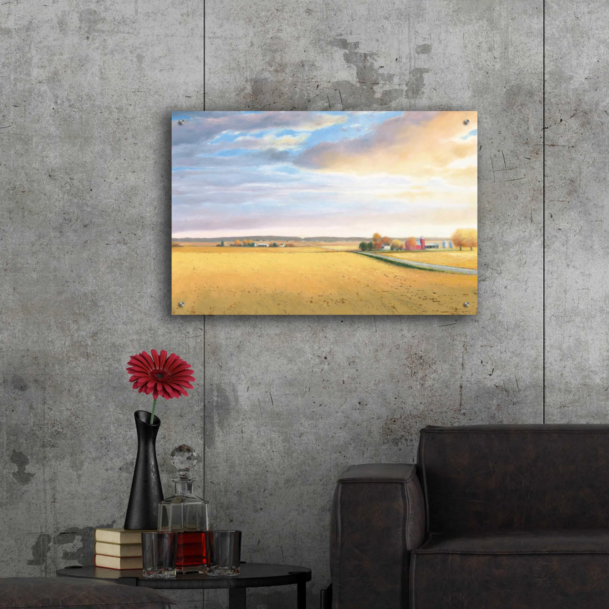 Epic 'Heartland Landscape' Acrylic Glass Wall Art by James Wiens - 36x24 Inches Modern Farmhouse Painting for Living Room, Bedroom & Office Decor
