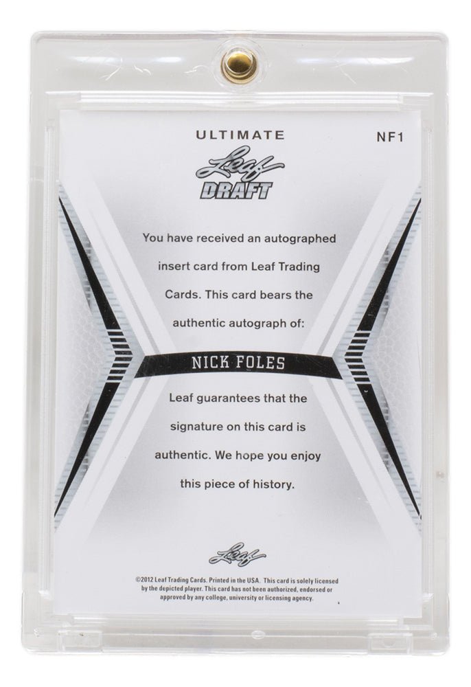 Nick Foles Autographed 2012 Leaf Ultimate Draft #NF1 Football Card - PSA Graded - Perfect for NFL Collectors & Philadelphia Eagles Fans