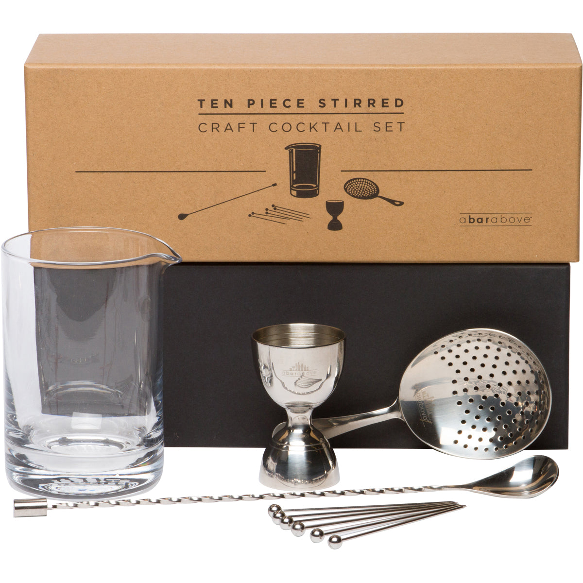 Premium 10-Piece Stainless Steel Cocktail Mixing Set - Bar Tools for Shaker, Jigger, Strainer & Spoon - Perfect for Home Bartending, Parties & Gifts
