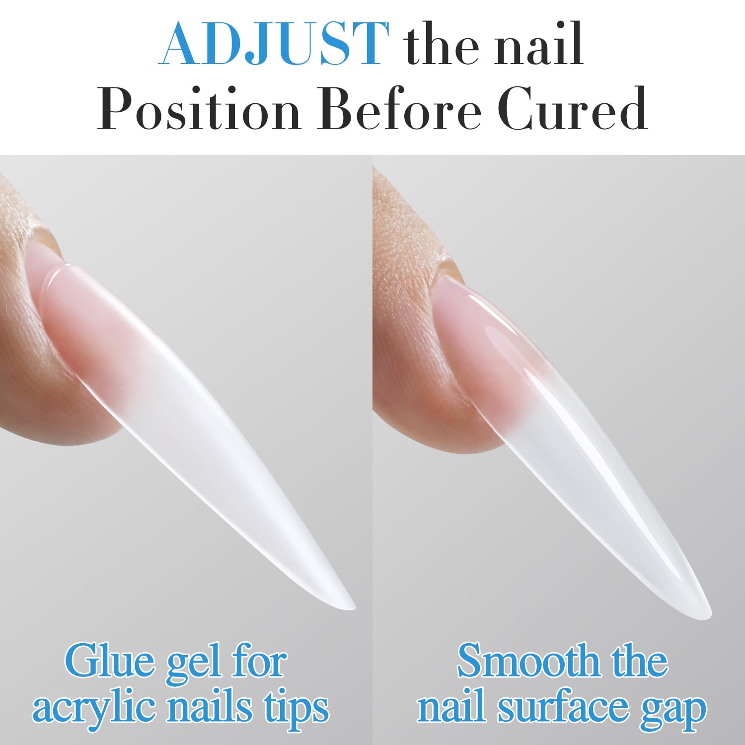 Double Rhythm 0.5Oz Nail Glue Gel - Strong Adhesive for Acrylic Nails, Press On Nails & False Tips - Requires UV/LED Nail Lamp - Perfect for Salon, Home Manicures & Nail Extensions