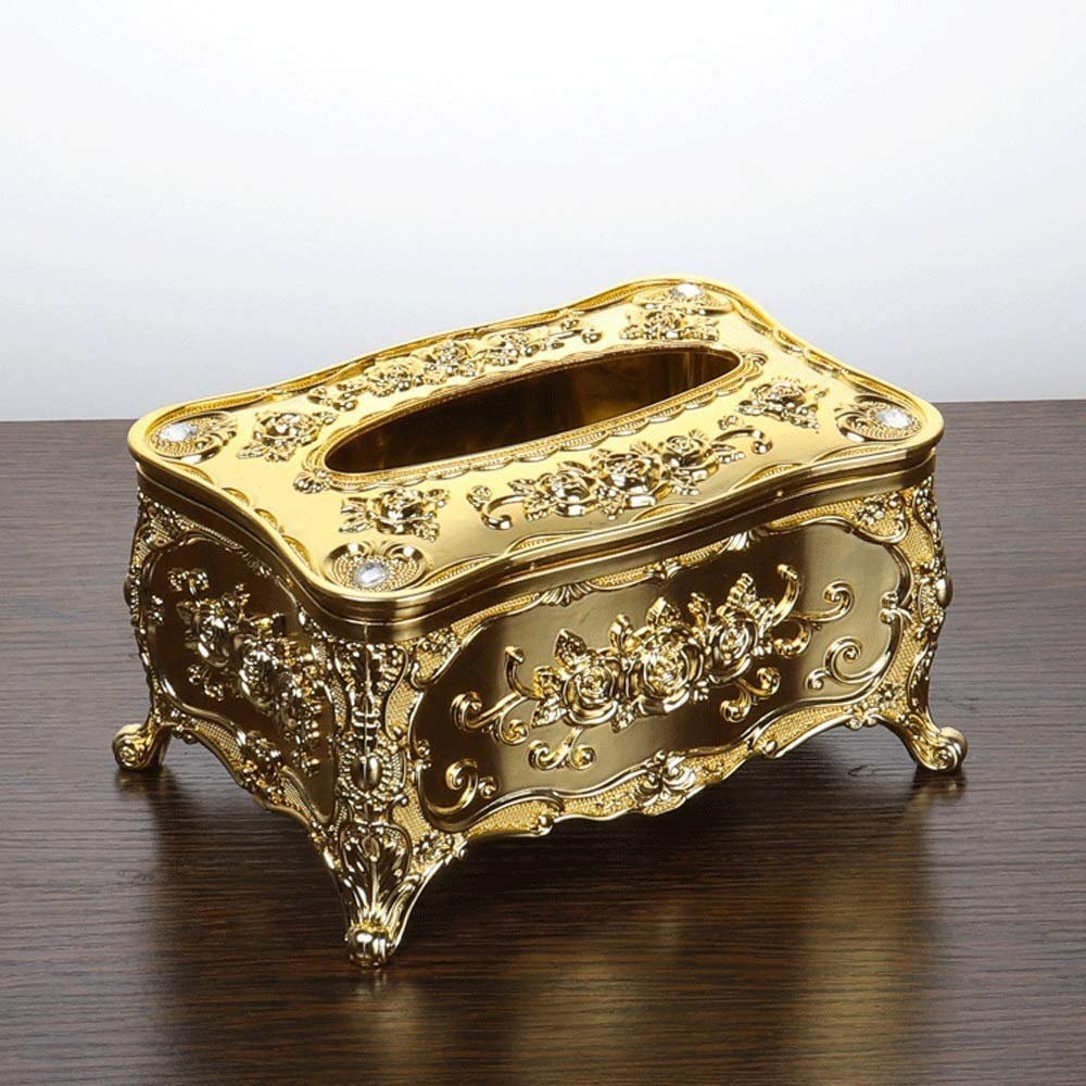 Acrylic Tissue Box Cover Holder - Universal Toilet Paper & Napkin Organizer for Home, Office, KTV, Hotel & Car - Gold Decorative Accessory | Perfect for Bathroom, Living Room & Desk Organization