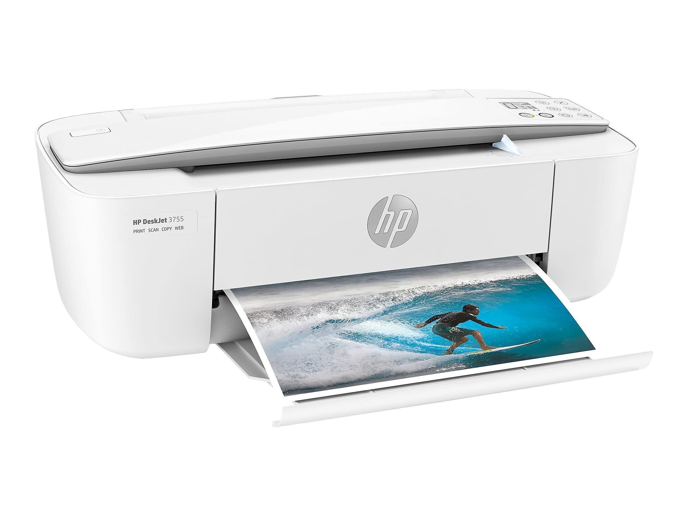 HP DeskJet 3755 Compact All-in-One Wireless Printer with HP Instant Ink | Alexa Compatible | Stone Accent (J9V91A) | Perfect for Home Office, Small Business & Remote Work Printing Needs