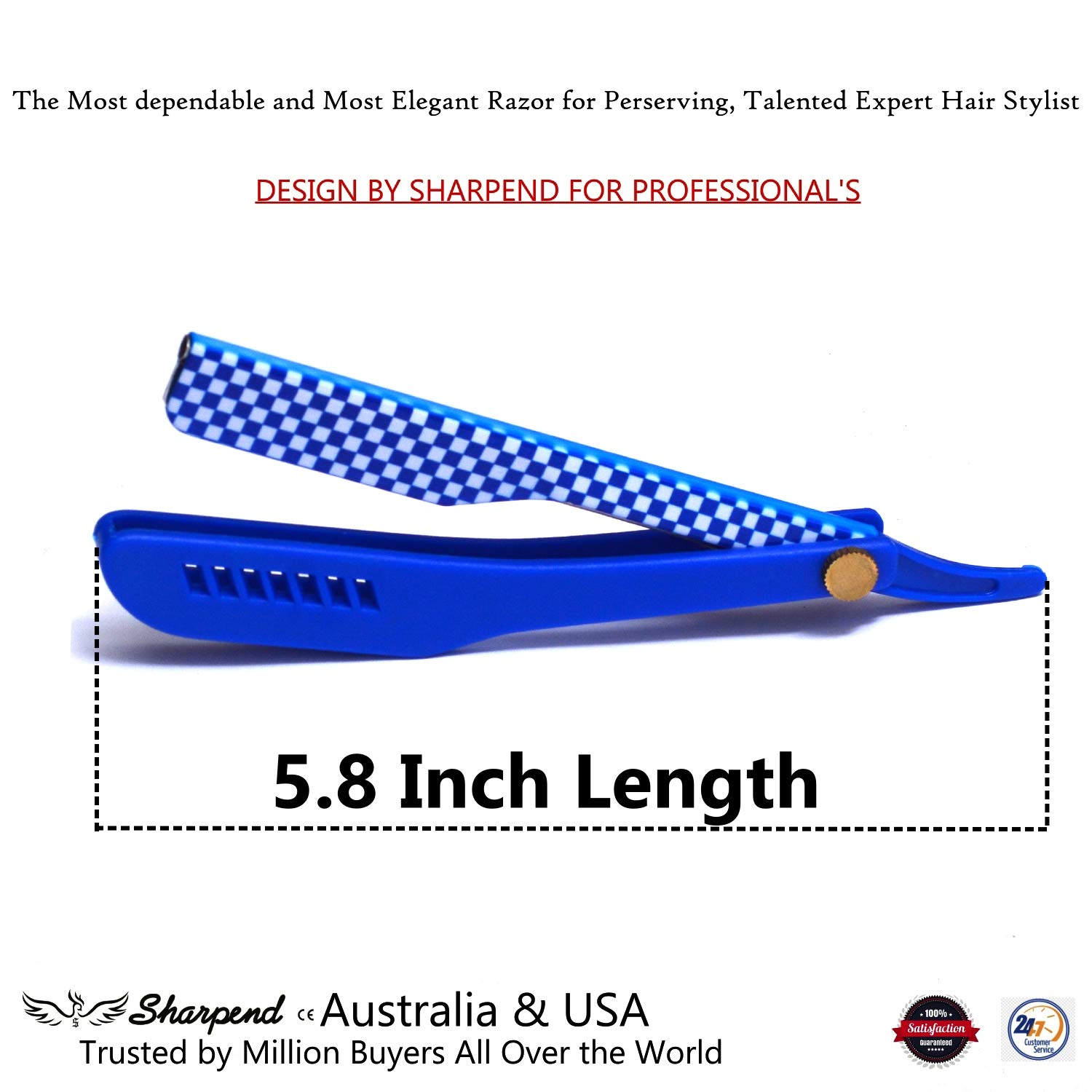 Professional Straight Edge Barber Razor - Salon Quality Cut Throat Shavette with 20 Blades & PU Leather Case | Men's Grooming Kit for Precision Shaving, Beard Trimming & Eyebrow Shaping | Perfect for Barbershops, Home Use & Travel