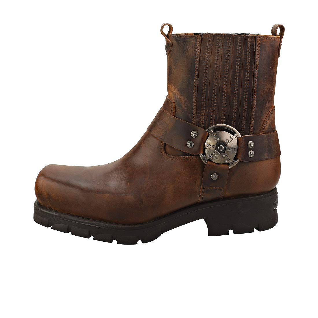 New Rock Neobiker M-7605-s20 Unisex Platform Boots Dark Brown - Size 12 US Men / 13.5 US Women - Motorcycle Riding, Gothic Fashion & Streetwear Style