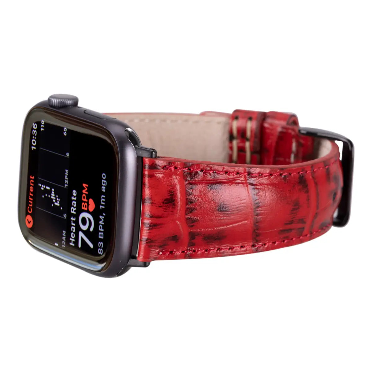 Genuine Red Crocodile Pattern Leather Apple Watch Band - Classic Luxury Strap for Apple Watch Series 9/8/7/SE - Perfect for Business, Formal Events & Everyday Wear