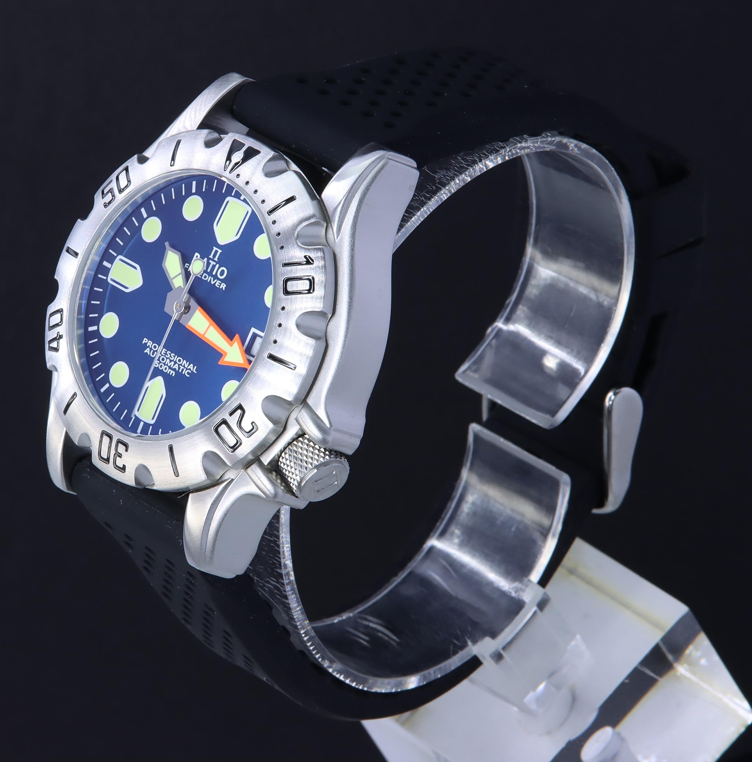 RATIO FreeDiver Professional 500M Waterproof Automatic Diving Watch for Men - Sapphire Crystal, Stainless Steel, Luminous Markers - Perfect for Scuba Diving, Snorkeling & Water Sports