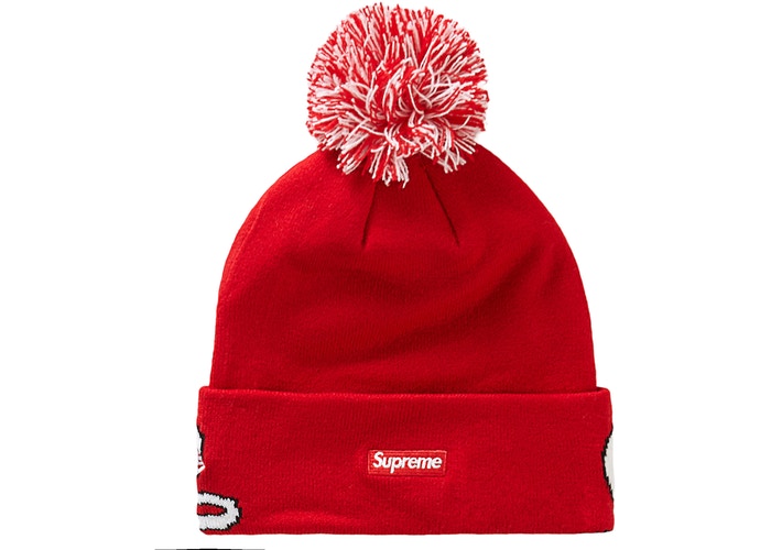Supreme New Era Script Cuff Beanie - Red Winter Hat for Men & Women - Warm Knit Skull Cap for Cold Weather, Snow Sports & Streetwear Fashion