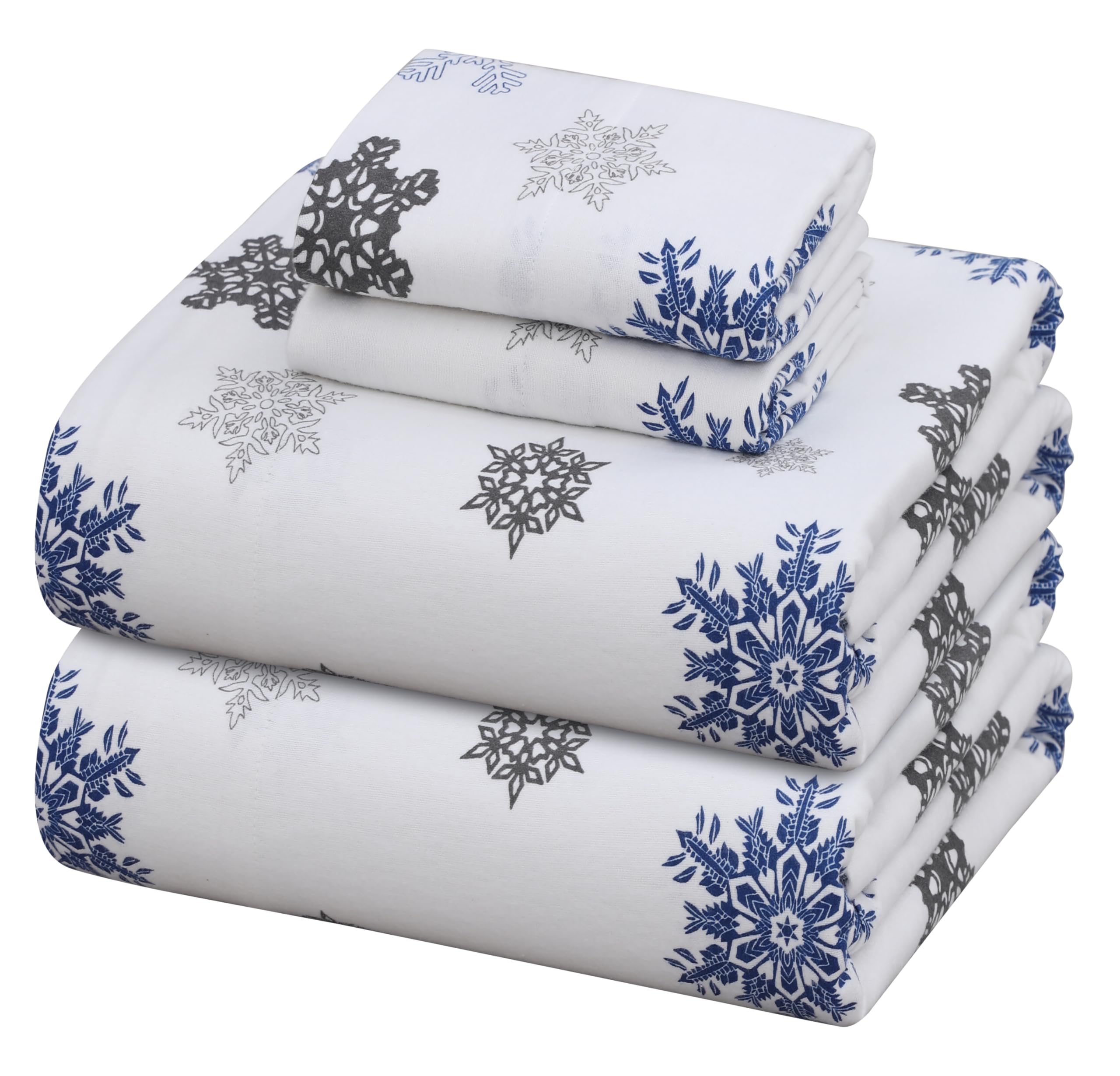 ZOYER King Size Flannel Sheet Set - Ultra Soft & Cozy 100% Cotton Deep Pocket Bedding, Fitted for 16