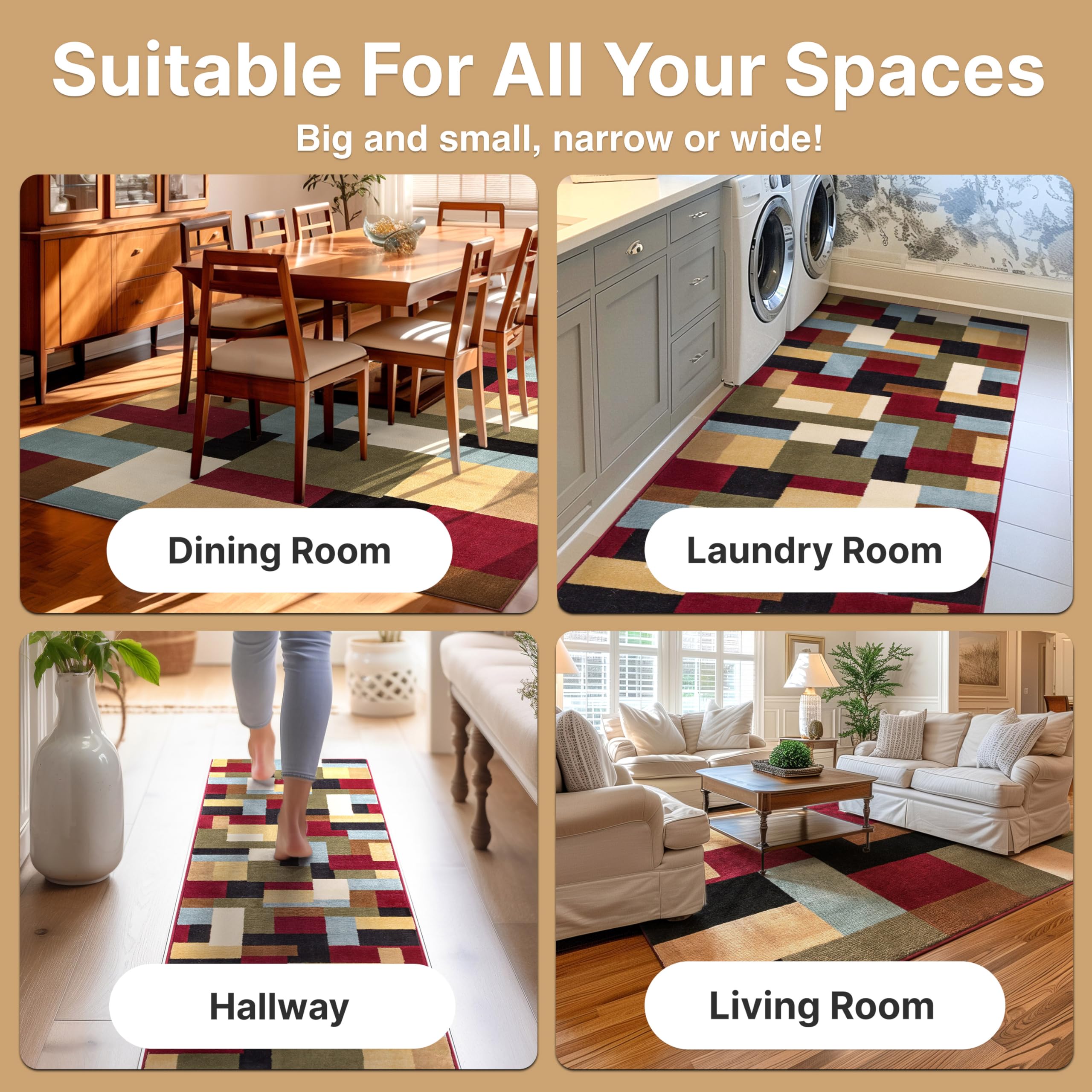 Well Woven Barclay Collection River Red 8 ft Round Area Rug - Soft Non-Slip Round Carpet for Living Room, Bedroom, Dining Room Decor | Perfect for Home, Office & Apartment Flooring