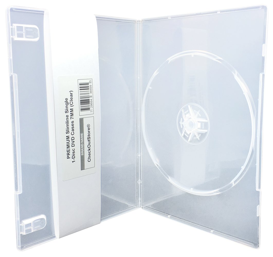 (200) Premium Slimline Single 1-Disc DVD Cases 7mm Clear - Perfect for Movie Collections, Music Albums & Data Storage