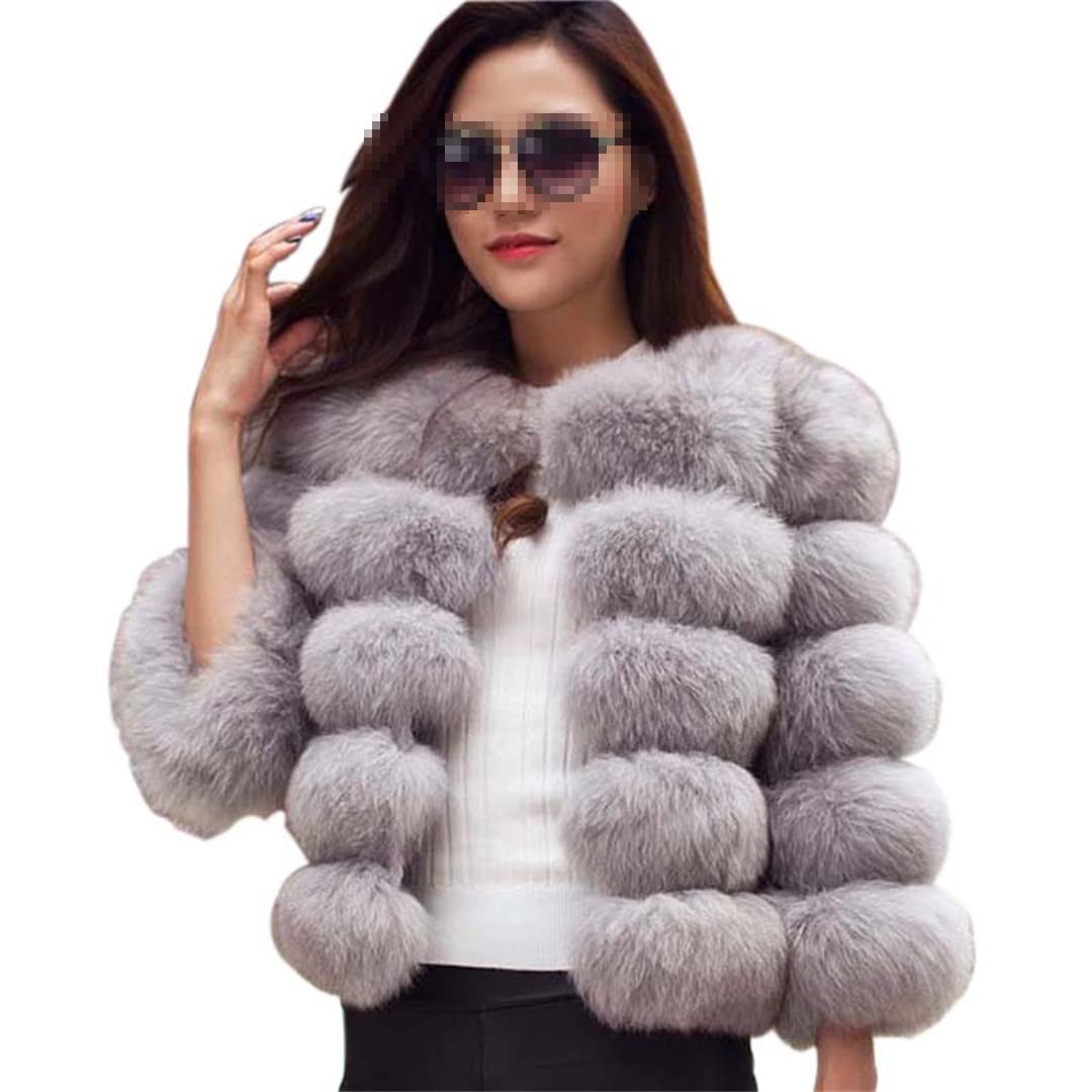 Women's Winter Faux Fur Coat - Thick Warm Long Sleeve Open Front Jacket for Women | Cozy Outerwear for Cold Weather, Date Nights & Holiday Parties