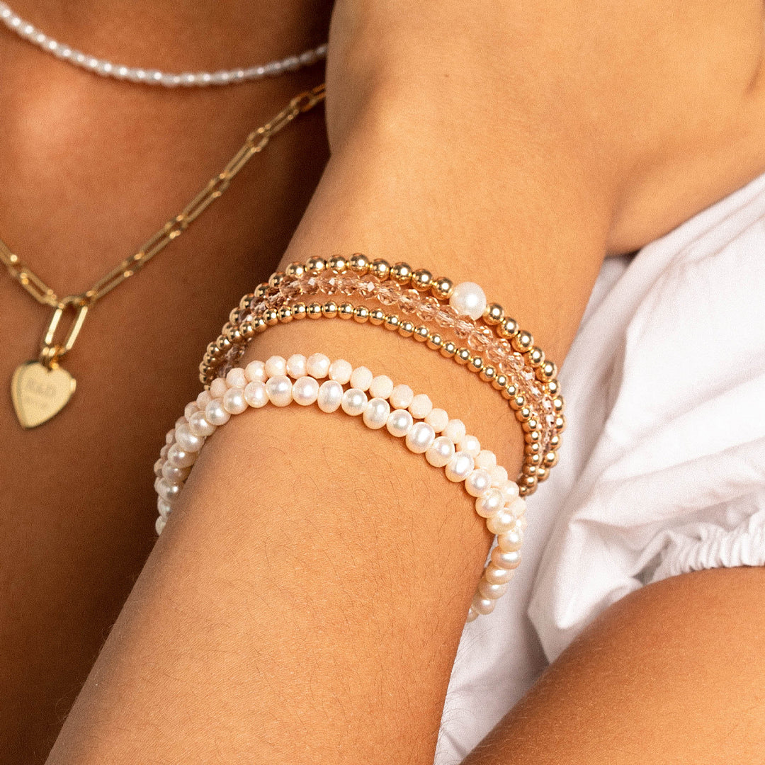 Peach Dazzle Bracelet - Elegant Peach Colored Crystal Beaded Jewelry for Women | Perfect for Parties, Weddings & Everyday Wear