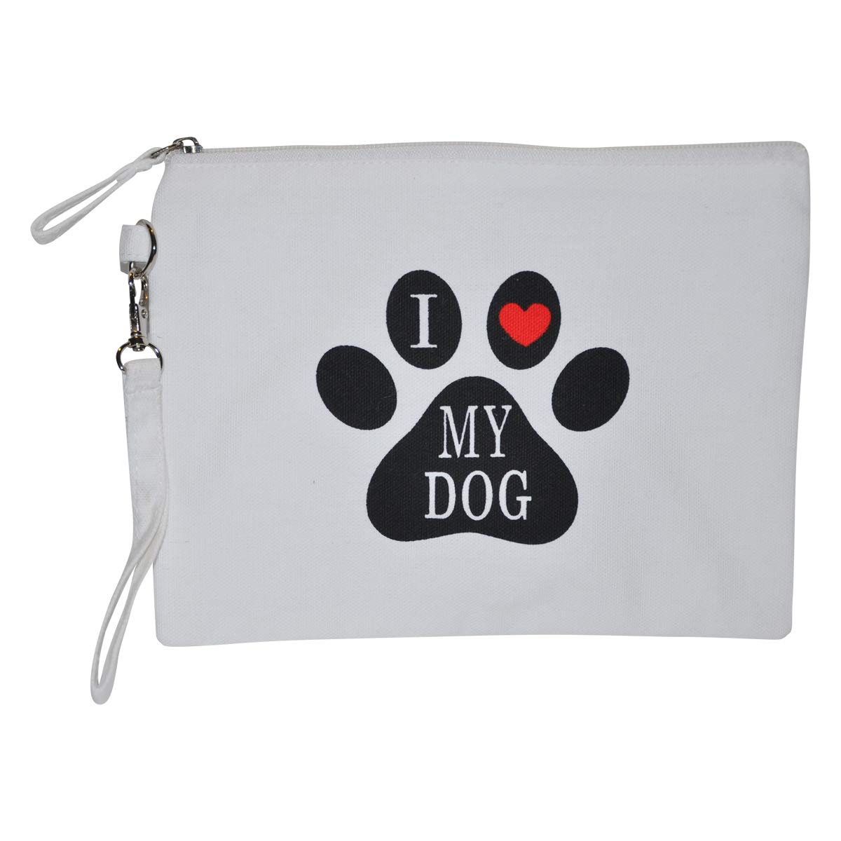 Funny Cosmetic Bag with Sayings - Large Cute Makeup Bag for Women - Travel Storage Pouch with Quotes (I Love My Dog) - Perfect Gift for Dog Lovers, Travel Essentials & Daily Organizer