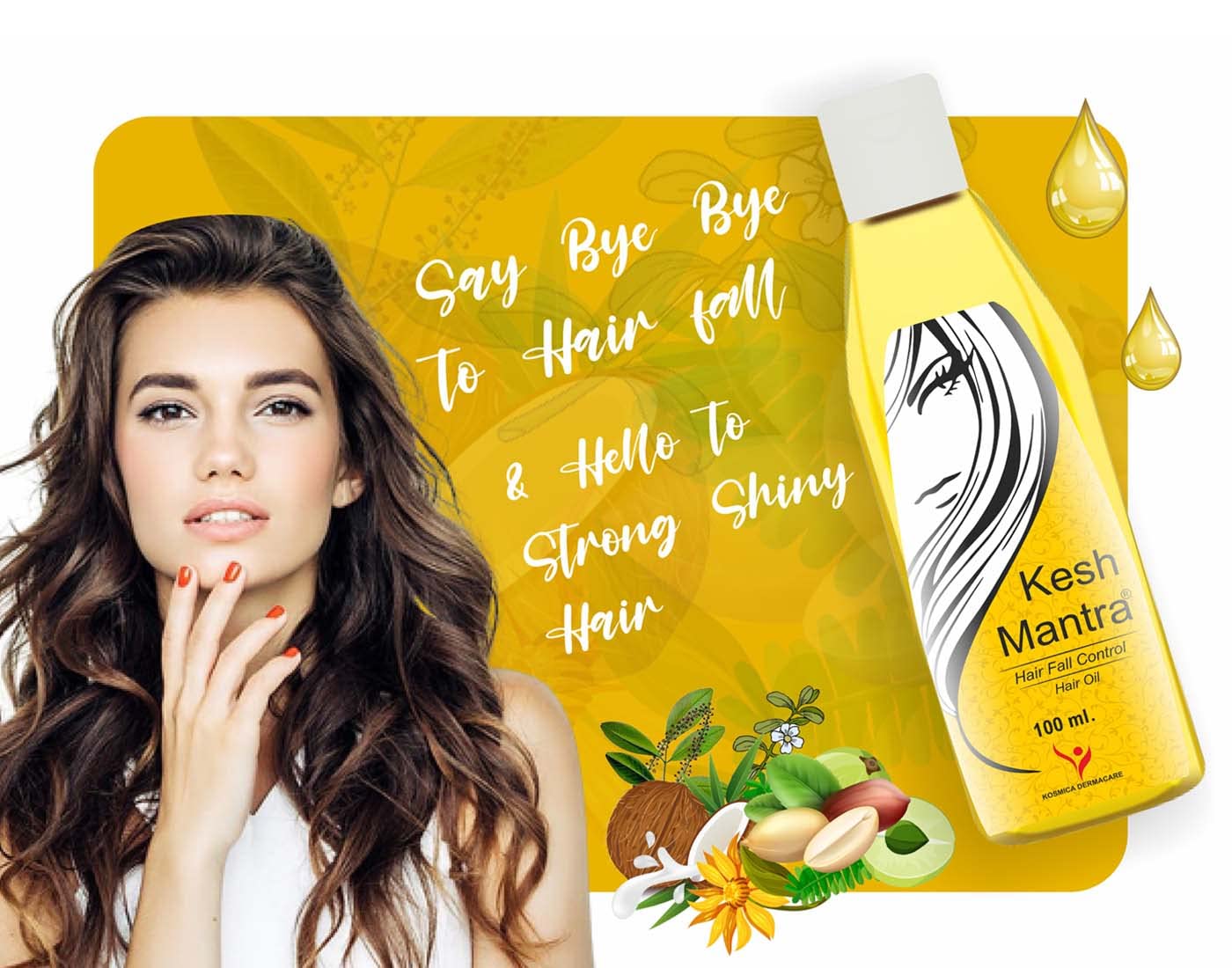 Kesh Mantra Anti Hair Fall Oil 100ml (Pack of 2) - Natural Ayurvedic Hair Growth Treatment for Thinning Hair & Scalp Care - Perfect for Daily Hair Massage & Strengthening Routine