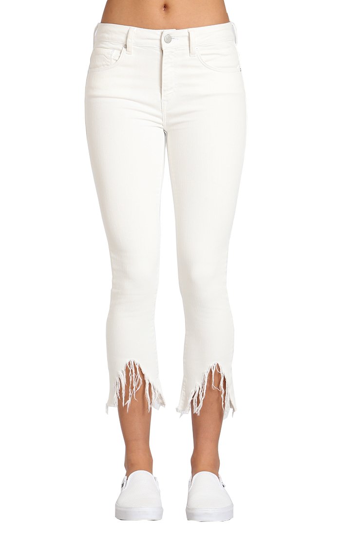 Mavi Women's Tess High Rise Frayed Hem Skinny Jeans - White Size 27 | Stretch Denim, Comfort Fit | Perfect for Casual Outfits, Date Nights & Office Wear