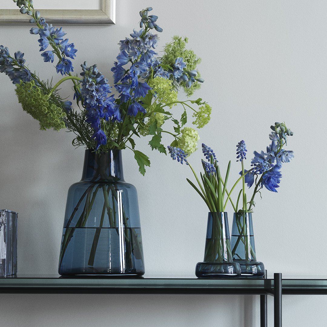 Louise Campbell Flora Vase Holmegaard - Modern Scandinavian Glass Vase for Home Decor, Wedding Centerpieces & Floral Arrangements