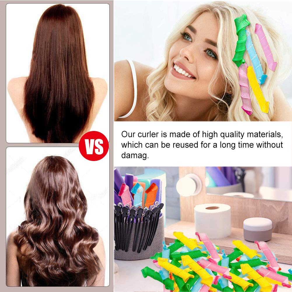 18-Piece Magic Spiral Hair Rollers Set - Professional Hair Curlers for Long & Short Hair with 2 Styling Hooks - Perfect for Salon-Quality Curls at Home, Parties & Special Occasions