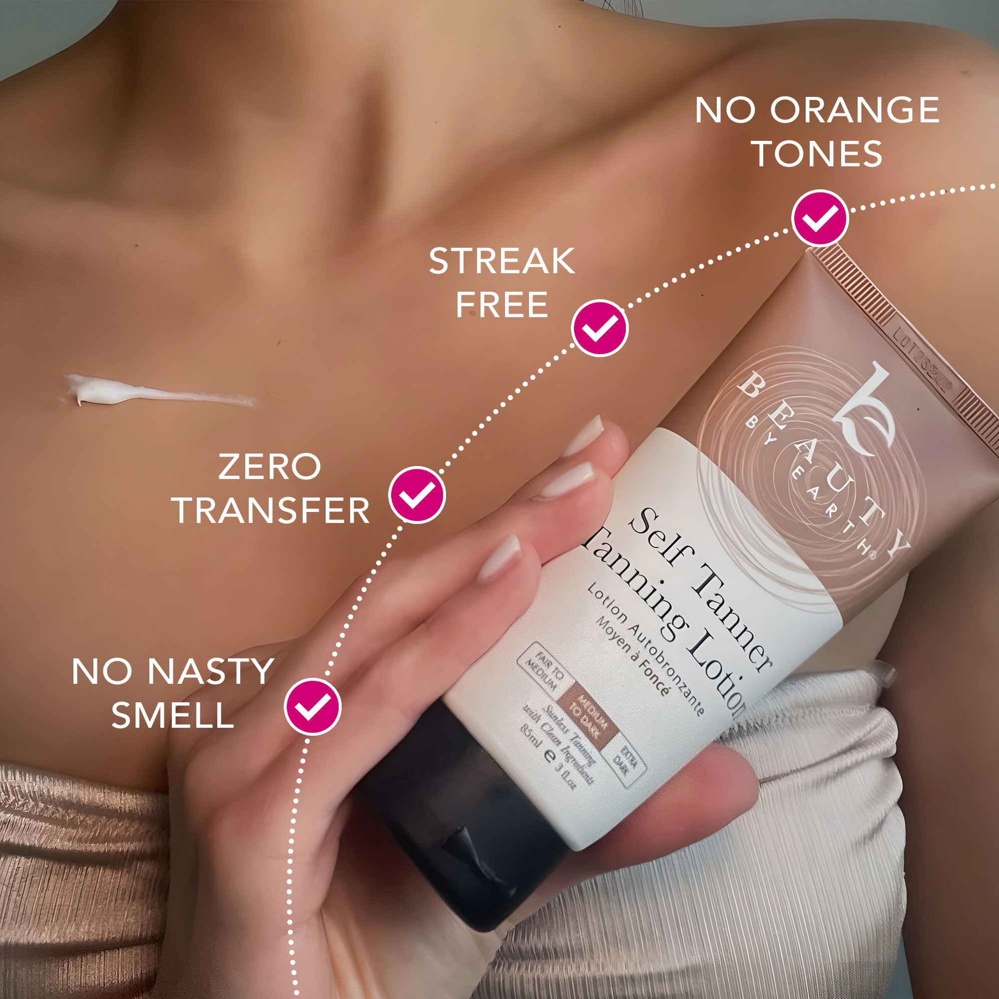 Natural & Organic Self Tanning Lotion - USA Made Gradual Sunless Tanner for Women & Men | Non-Toxic Travel Size Tan Moisturizer | Perfect for Vacation, Gym & Daily Fake Tan Care