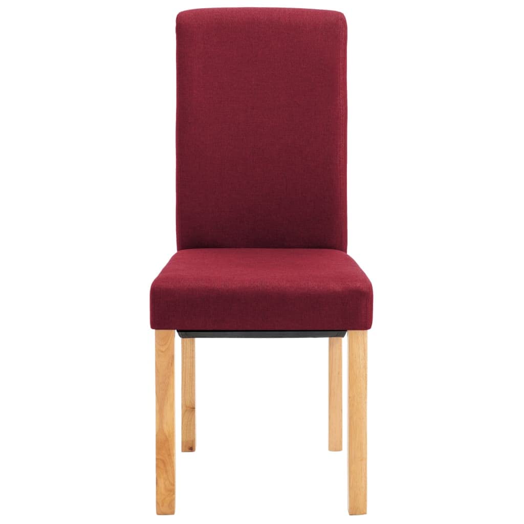 SKM Modern Dining Chairs Set of 2 - Red Fabric Upholstered Kitchen Chairs with Sturdy Metal Legs - Perfect for Dining Room, Kitchen, Breakfast Nook & Small Spaces