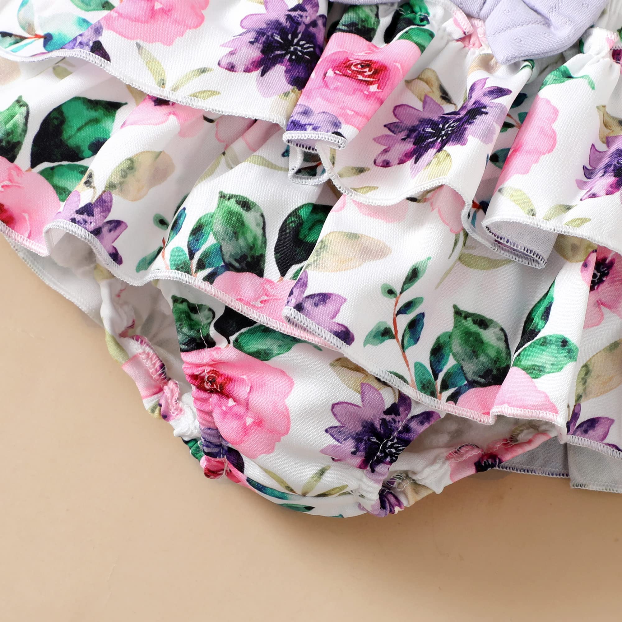 Mioglrie Newborn Baby Girl Clothes Set - Floral Romper & Shorts Outfit for Summer | Cute Infant Toddler Outfits | Perfect for Playdates, Beach Trips & Family Photos