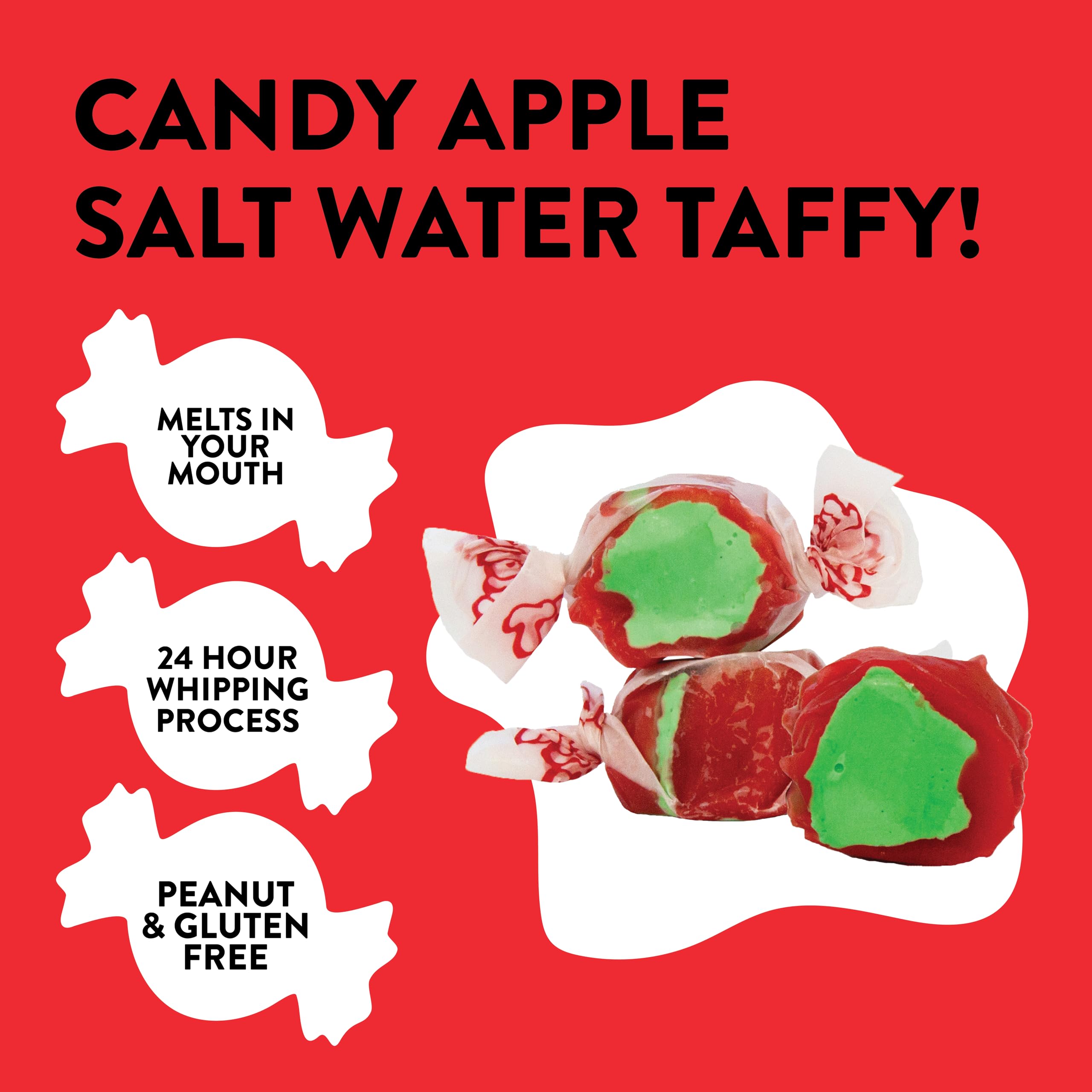 Taffy Town Saltwater Taffy Candy Apple - 2.5lb Bulk Bag | Old-Fashioned Soft Chewy Candy | Perfect for Parties, Gifts & Holiday Treats