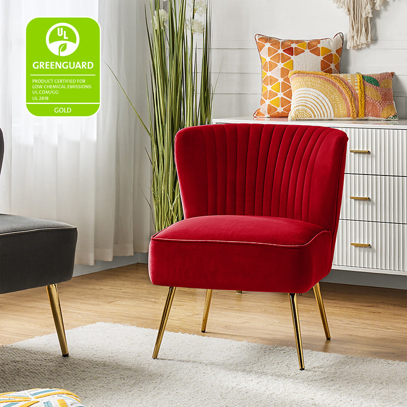 Lola Velvet Side Chair - Modern Upholstered Accent Chair for Living Room, Bedroom & Office - Soft Velvet Fabric with Sturdy Wooden Legs - Perfect for Dining, Lounge & Home Decor