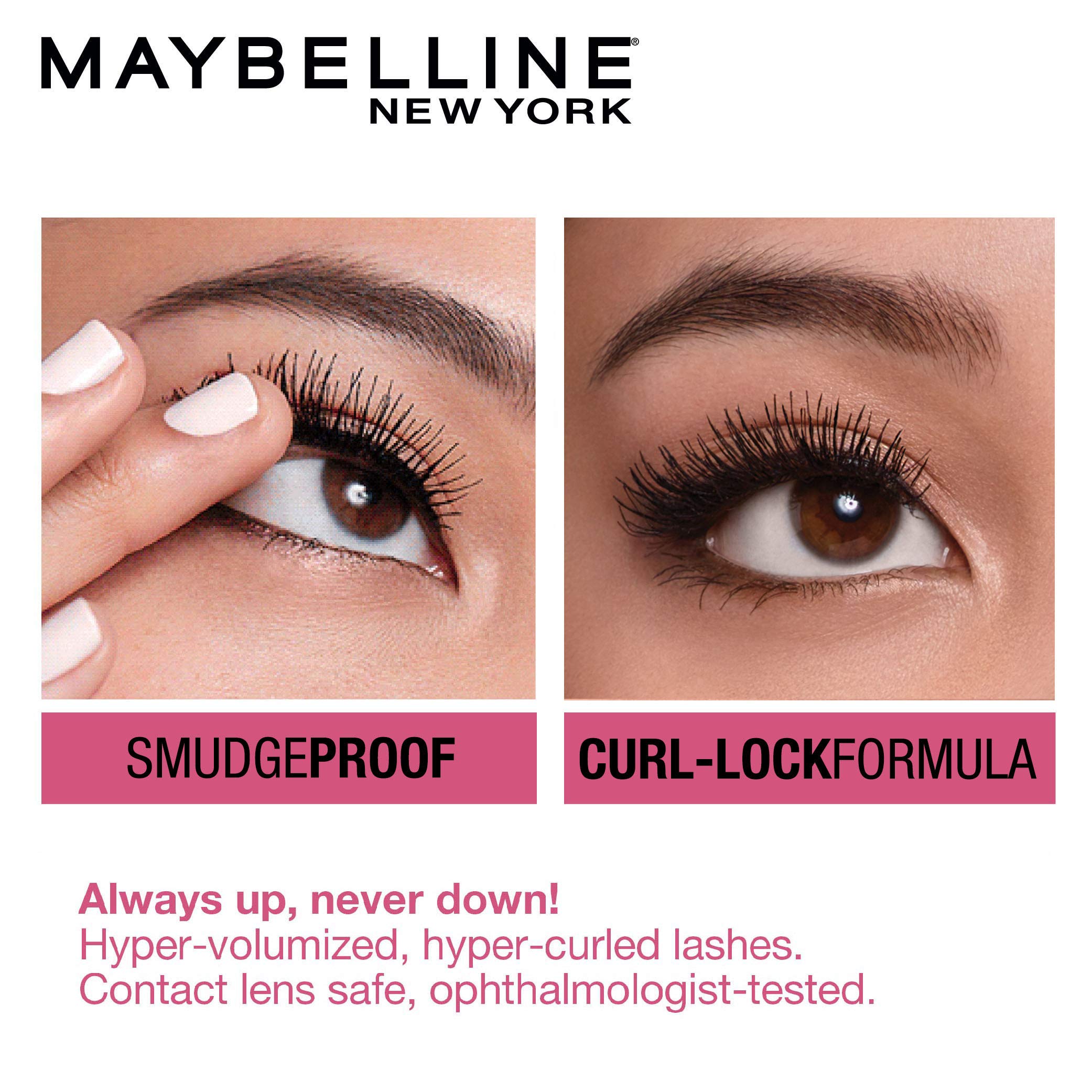 Maybelline New York The Blushed Nudes Eyeshadow Palette 9g & Hypercurl Washable Mascara Black 9.2ml - Matte & Shimmery Finish for Day to Night Makeup Looks