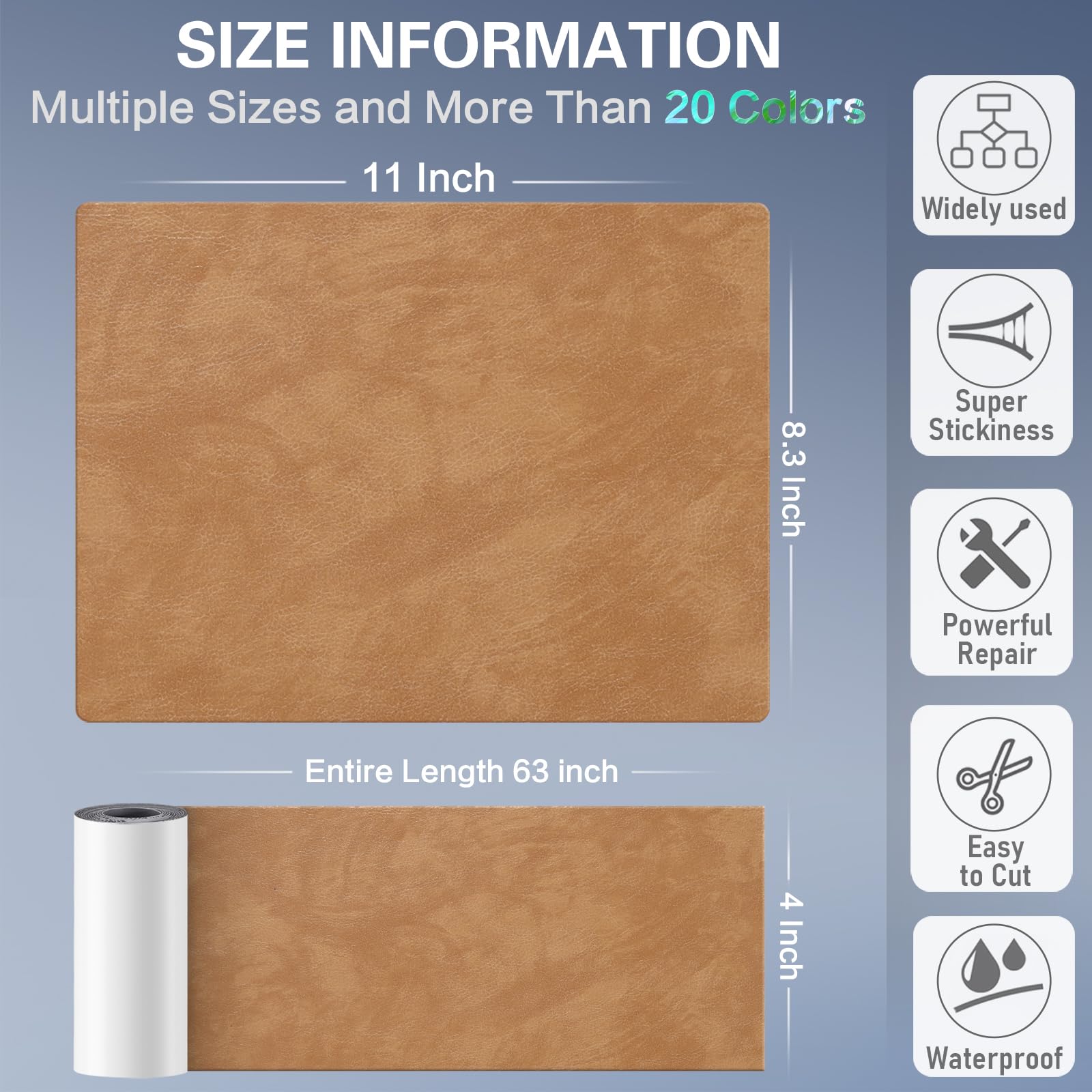 Self-Adhesive Leather Repair Patch Kit - 4