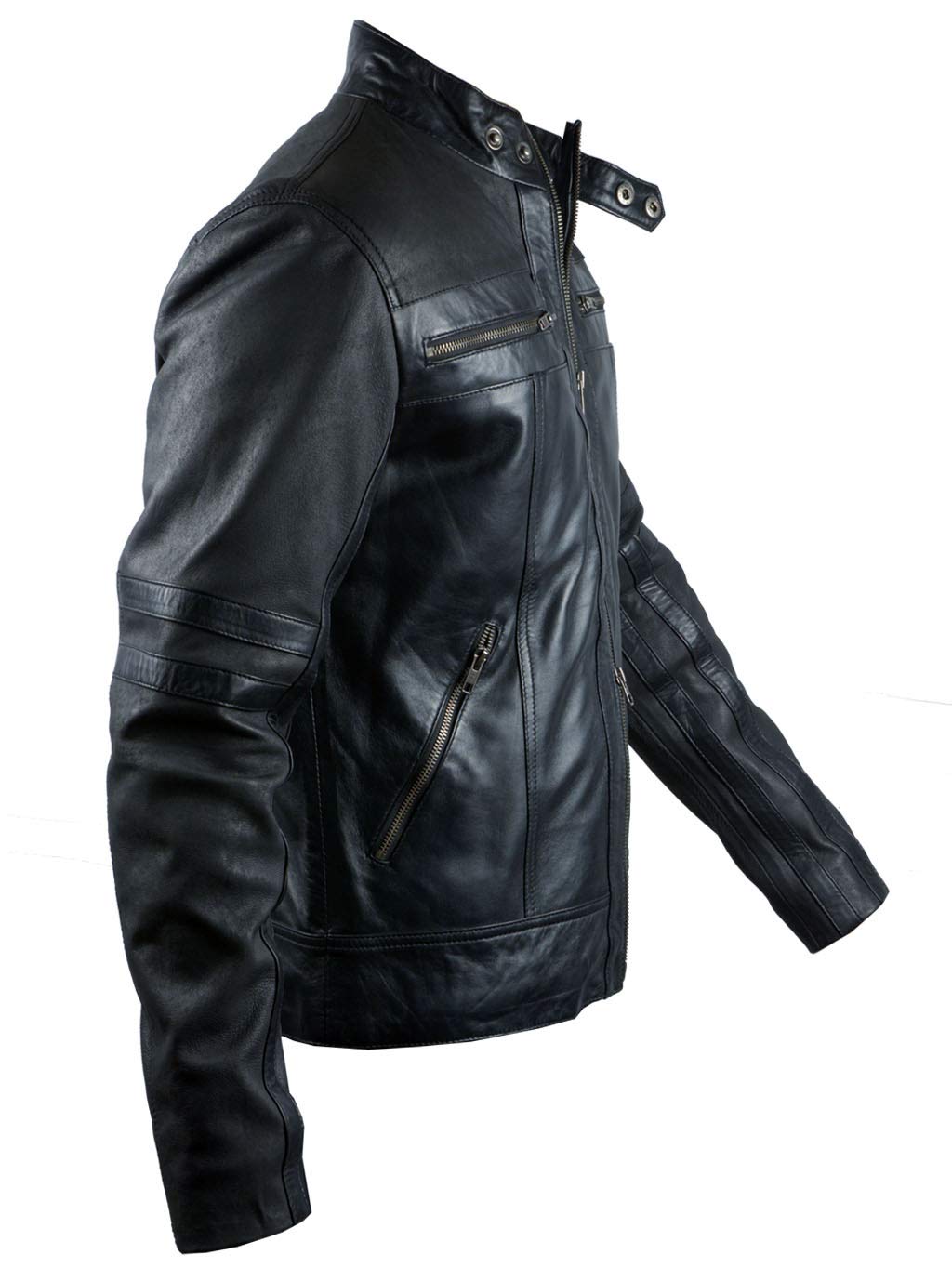 Black Biker Leather Jacket for Men - Premium Motorcycle Jacket with Stylish Design | Perfect for Riding, Casual Wear & Outdoor Adventures