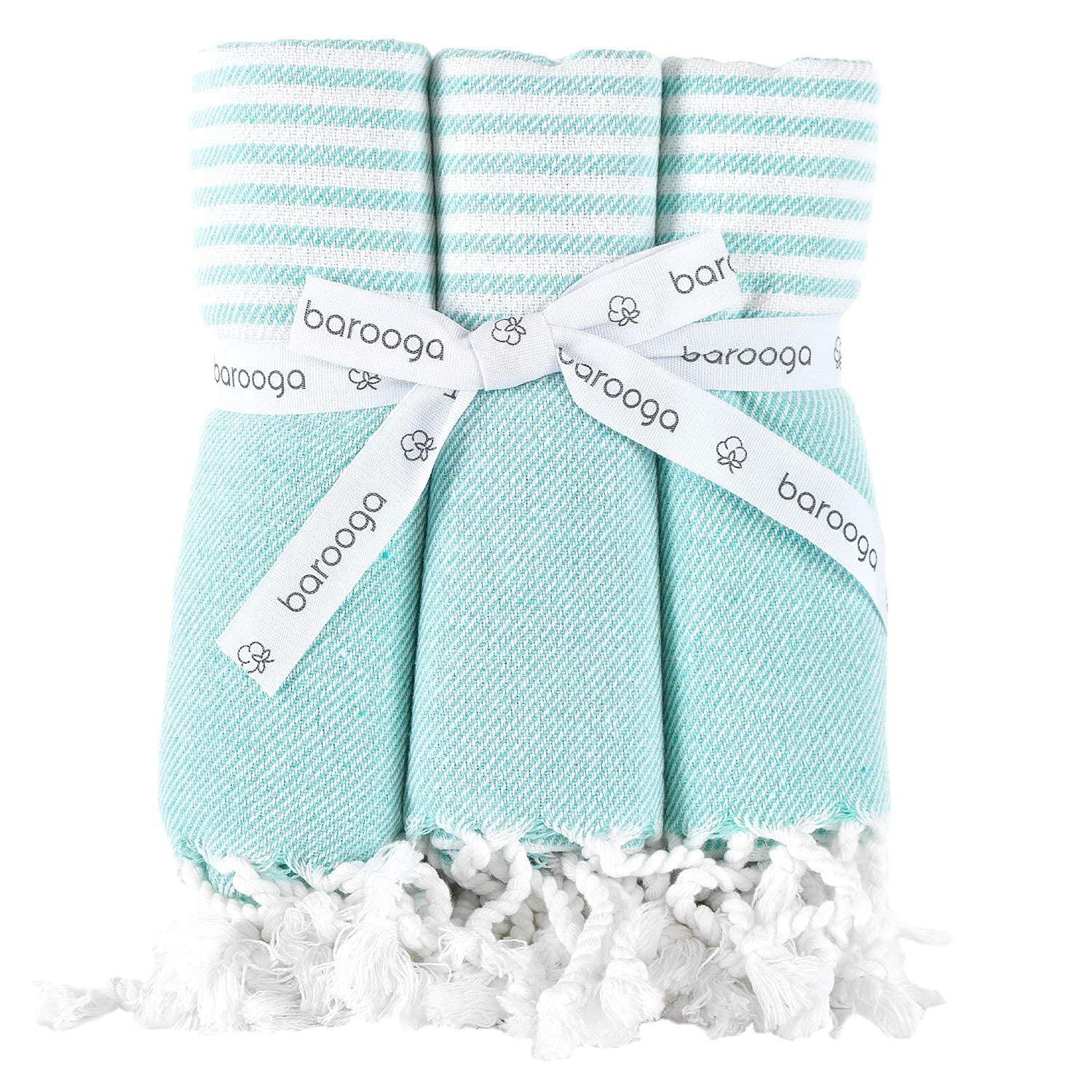 Premium 100% Cotton Turkish Hand Towels Set of 3 - 18x38 Inch Absorbent Bath & Kitchen Towels for Face, Hands, Gym, Hair | Decorative Mint Green Dishcloths & Tea Towels - Perfect for Yoga, Spa & Home Decor