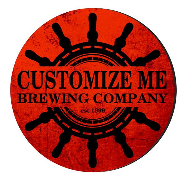 Customizable Ship Wheel Design 4 Inch Round Foam Coasters - Perfect for Nautical Home Decor, Bars, and Restaurants